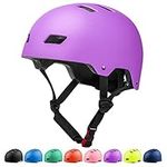 FAYDUDU Kids Bike Helmet Toddler Skateboard Helmets for Ages 3-13 Years Boys Girls CE Certified Safety Adjustable Multi-Sport Roller Skating Scooter Cycling Helmet (Purple, S)