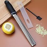 Cheese Grater Lemon Zester Graters for Kitchen Fine Cheese Grater with Handle Etched Sharp Blade Protective Cover, Garlic Grater for Hard Cheese Chocolate Nutmeg Citrus Carrot Ginger Grater Lime Zest