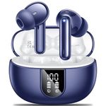 Wireless Earbuds,Wireless Earphones Bluetooth 5.3 in Ear with 4 Mic ENC Calls Noise Cancelling Wireless Headphones Mini LED Display HiFi Stereo 42H Playtime Bluetooth Earbuds Touch Control/navy blue