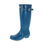 Hunter Women's Boots Original Tall Snow Rain Waterproof Boots, Blue, 10