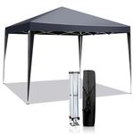 Bonnlo Pop Up Gazebo 3x3m Easy One Person Setup Instant Outdoor Gazebo Folding Garden Gazebo Party Tent (Grey)