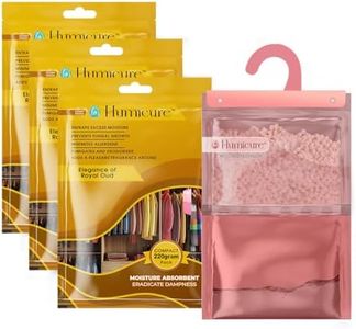 Humicure Moisture Absorber Dehumidifier | 500ml Absorption Capacity | Prevents Mold, Dampness & Odor in Wardrobe, Bathroom, Kitchen & Bedroom | 220g x 3 (Royal Oud)