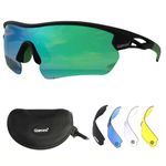 OUTDOORSPARTA Sports Sunglasses(3. Black Frame, Full Lens Green)