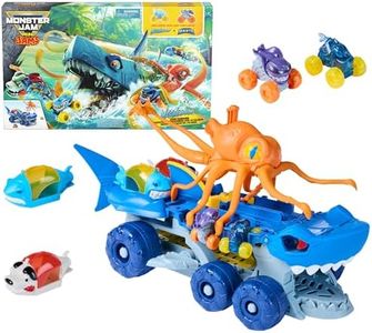 Monster Jam Mini Jams Megalodon Squid Takedown Playset with 2 Exclusive Mini Monster Trucks, Megalodon & Monster Manta, Kids Toys for Ages 3+