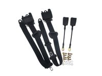 BGGTYRSD 2Pack Retractable Adjustable 3 Point Safety Belt Kit Fit truck car bus go kart Black