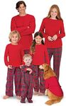 PajamaGram Family Christmas Pajamas Set - Cotton Flannel Plaid, Red, Men's, XXL