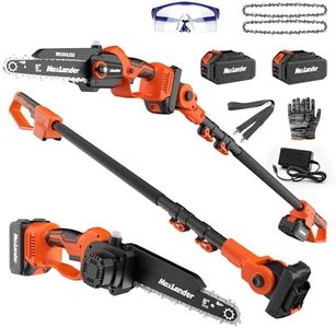 2-in-1 Cordless Pole Saw & Mini Chainsaw, 8 Inch Electric Pole Saws for Tree Trimming, 2 Pack 20V 3.0Ah Battery Powered Pole Saws with 2 Chains, 15ft Reach Pole Chainsaw