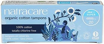 Natracare Organic All Cotton Non-Applicator Tampons Super - 2 x Packs of 20 (40 Tampons)