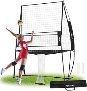 Orealla Volleyball Training Equipment, Volleyball Practice Net Station Update Freely Adjustable Height of Front Net, Easy Assembly Volleyball Net for Backyard Hitting Serving Passing Practice