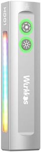 Wurkkos HD01 Rechargeable Led Flashlights Max 1200 Lumen, Triple Light Source Flat Flashlight, IP65 Flashlight with Green Beam for Pet Presentation(Silver 6000K)