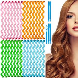 Seedware - 30 cm Hair Curlers, Spiral Curls Heatless Hair Curlers Styling Kit with 2 Pieces Styling for Most Kinds of Hairstyles DIY Waves Rollers for Women Girls Long Hair (21)