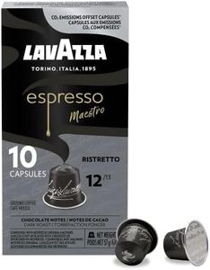 Lavazza Espresso Maestro Ristretto Dark Roast Coffee Capsules Compatible with Nespresso Original Machines, Intense and Full-bodied, notes of chocolate and caramel (10 pack)