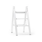 Corvids 3-Steps Premium Folding Step Stool with Wide Anti-Slip Pedal, Portable Lightweight Aluminum Step Ladder for Home and Office Use (White)