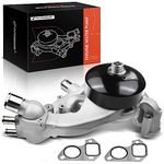 A-Premium Water Pump Kit with 2 Metal Gaskets & Thermostat Compatible with Chevy, GMC, & Cadillac Models, 4.8L 5.3L 6.0L - Silverado, Tahoe, Suburban, Sierra, Yukon, H3 - Replace# AW6009 45002 252-901