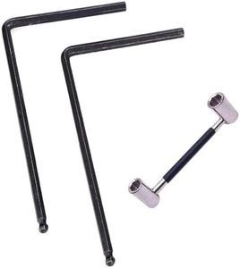 Guitar Truss Rod Allen Wrench Set, 3Pcs Guitar Truss Rod Includes 4mm & 5mm Ball End Truss Rod Wrenches and 7mm & 8mm Dual End Truss Rod Box Wrench Wrench for Martin Acoustic Guitar