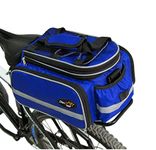 Disconano Waterproof Multi Function Excursion Cycling Bicycle Bike Rear Seat Trunk Bag Carrying Luggage Package Rack Pannier with Rainproof Cover (Blue)