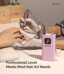 MelodySusie Cordless Nail Drill – Pink, Portable Electric File
