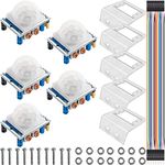 Youmile 5 pcs PIR IR Module HC-SR501 PIR Motion Sensor Adjust Infrared PIR Motion Detector Module with Mounting Bracket DuPont Cable for Raspberry Pi Kits