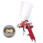 BenBow compressed air HVLP Paint Spray Gun with many different nozzles and flow cup Gravity Feed Spray Gun for car paint | High pressure | Solvent Paint | Basecoat & Primers, Nozzle:2.5mm