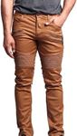 G-Style USA Men's Coated Biker Jeans Jeans - DL1030 - Dark Wheat - 28/30 - DNM