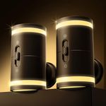 PURSNIC LED Night Lights, 2 Pack Modern Night Light Plug in Wall with Dusk to Dawn Sensor, Adjustable Brightness 5-120LM, Warm White 3000K, Dimmable Night Lights Hallway Bedroom Stair Bathroom Toddler