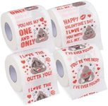 4pcsNovelty Toilet Paper - Funny Gag Gift for Valentine's Day or Anniversary Present-Valentine's Day Decor for Party Favor, Funny Bathroom Novelty Gag Gift for Men/Women