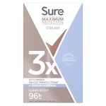 Sure Maximum Protection Clean Scent Deodorant Cream Stick women's anti-perspirant for 96-hour sweat and odour protection 45 ml