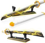 QLT Demon Slayer Sword Building Set Sword Ideas Anime Cosplay Zenitsu Katana，Samurai Sword Building Set for adult boys 6-16+ with scabbard holder（Compatible With Lego 956 pcs）