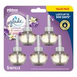 Glade PlugIns Air Freshener Oil Refill, Scented and Essential Oils for Home and Bathroom, Lavender and Vanilla, 5 Count