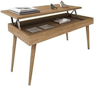 HOGAR24 ES - Mesa de Centro Elevable Diseño Vintage, Madera Maciza Natural, Fabricación Artesanal. 100cm x 50cm x 47cm