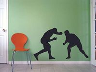 Wrestling Match Sports Sportsman Wrestlers Wall Decals Designs Decor Stickers for Girls Boys Room Bedroom Garage Gym Fitness Room House Home Stickers Wall Art Vinyl Decoration Size (20x18 inch)