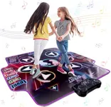 JoyRapt Dance Mat for Kids 4-8 Ages, 6 Light-up Buttons Bluetooth Dance Mat Girls Toys for 8-10, 7 Game Modes Birthday for Teen Girls Dancing Play Mat (black2)