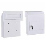 flybold Through-the-Door Locking Key Drop Box Heavy Duty Rainproof Door Mail Slot Drop Boxes for Business with Tubular Lock Keys Baffle Prevents Money Fishing Dropbox Slots for Doors Keys Rent Deposit