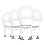 Ampoulight A19 GU24 Twist-in Base Light Bulb, 1200Lumen Daylight 5000K LED Bulb 12Watt Equivalent 100W Halogen Light, Non-dimmable Bulb for Ceiling Fan Pendants, Floor Lamps, Wall Lamp-4 Pack