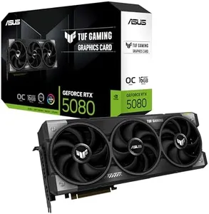 ASUS TUF Gaming GeForce RTX ™ 5080 16GB GDDR7 OC Edition Gaming Graphics Card (PCIe® 5.0, HDMI®/DP 2.1, 3.6-Slot, Military-Grade Components, Protective PCB Coating, axial-tech Fans, Vapor Chamber)