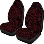 Upetstory Spider Web Car Seat Covers Front Seat Protectors for Women Men,Black Red Custom Seat Covers Cars Truck SUV Interior Accessories