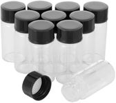 Unxuey 5ml Glass Clear Sample Bottles with Black Plastic Screw Cap - Pack of 10