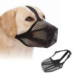 Dog Muzzle with Mesh Cover, Large Size, Black (S)