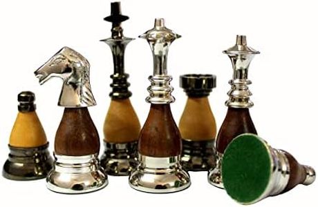 StonKraft Collector Edition Brass Chess Pieces Pawns Chessmen Chess Coins Figurine Pieces (3.5" Wood Brass Combi)