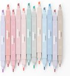 UCRAVO 12Pcs Aesthetic Cute Highlighters Bible Pastel Highlighters and Pens no bleed Highlighters for School Supplies and Office Journal DIY Home