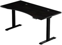 Progressive Desk Electric Standing Desk, Compact Stand Up Office Home Desk, Black Frame and Black Bamboo Ergo-Cut Tabletop Prime Ryzer 55" x 28"