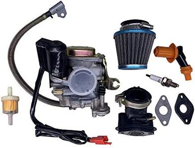 Hity Motor 139QMB PD18J 18mm Carburetor For GY6 49cc 50cc 4 Stroke Scooter Taotao Engine with Fuel & Air Filter Intake Manifold and Adjusting Shims Spark Plug ignition coil cap