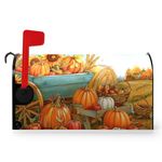 Dacawin Fall Pumpkins Mailbox Covers Magnetic Standard Size 25.5 X 21 Inch Autumn Harvest Sunflower Mailbox Wraps Cover Farmhouse Seasonal Letterbox Covers for Garden Yard Outdoor Decor