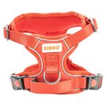 KIBBO Premium Reflective Vest Dog Harness | Soft Breathable Mesh and Oxford Nylon Fabric | Padded Control Handle with No Pull Front & Back Clip | Adjustable Straps and Dual Lock Buckle (Medium, Red)