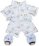 ブルーMonkey Pajamas with Slippers Teddy Bear Clothes Outfit Fits Most 8 " - 10 " build-a-bear、Vermont Teddy Bear , and Make Your Own Stuffed Animals