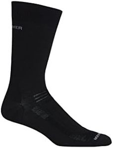 Icebreaker men Mens Hike Ultra Light Liner Crew hiking socks, Black, Small US