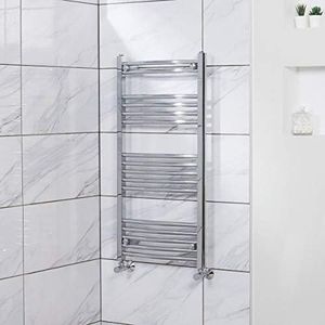 Warmehaus Contemporary Curved Heated Bathroom Towel Rail Radiator Rad 1000 x 500 Chrome