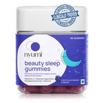 Nyumi Beauty Sleep | Non-Addictive Melatonin Gummies for Deep & Uninterrupted Sleep | 30 Day Pack (50 Gummies) | With L-Theanine, Tagara Root, & Chamomile | Clinically Proven & 100% Vegan