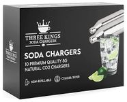 Three Kings CO2 Cartridge Charger - Non-Threaded Natural Gas Bulb Chargers - Soda Syphon Cartridges - Pack of 40