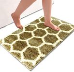 Luxe Home Bathmat 2500 GSM Microfiber Anti Skid Water Absorbent Machine Washable and Quick Dry Tokyo Honeycomb Mats for Bathroom, Kitchen, Entrance (Tobacco, 45cm x 75cm, Pack of 1)